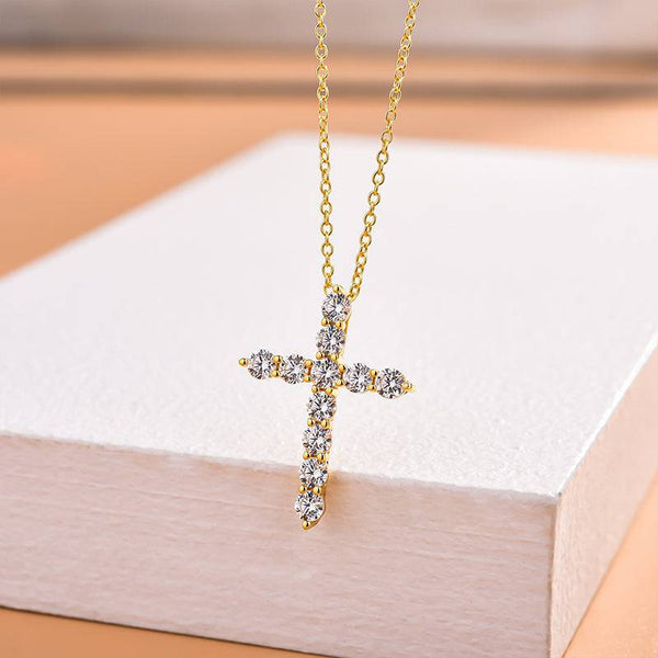 Louily Sterling Silver Fashion Cross pendant Necklace