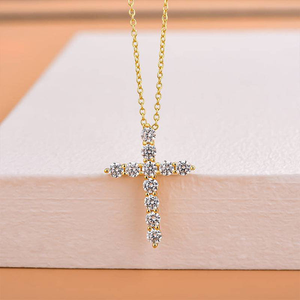 Louily Sterling Silver Fashion Cross pendant Necklace