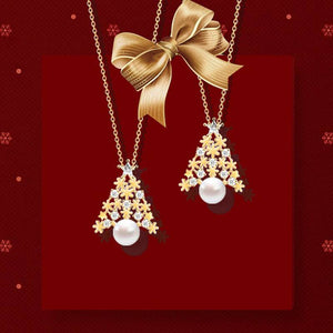 Louily Snowflake Christmas Tree Pearl Necklace