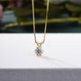 Louily Yellow Gold Round Cut Moissanite Stone Pendant Necklace - louilyjewelry