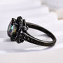 Louily Unique Halo Oval Cut Alexandrite Engagement Ring In Sterling Silver - louilyjewelry
