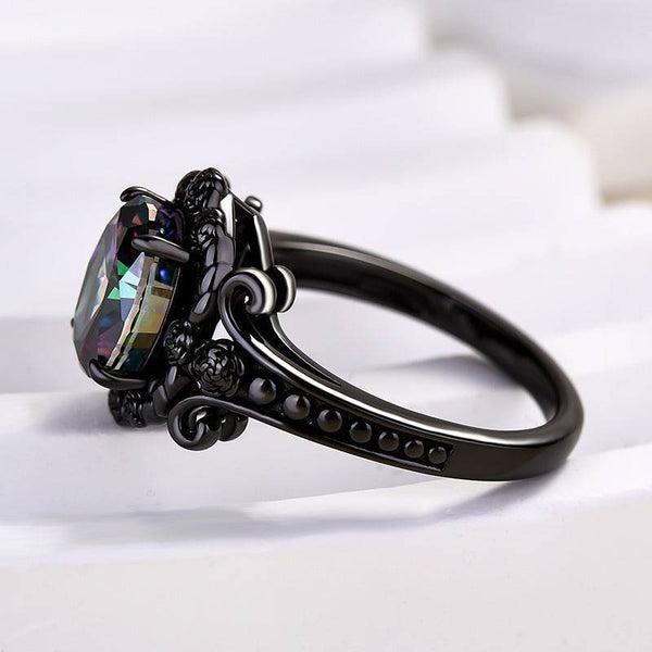 Louily Unique Halo Oval Cut Alexandrite Engagement Ring In Sterling Silver