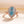 Louily Elegant Rose Gold Halo Pear Cut Cyan Blue Wedding Ring Set In Sterling Silver