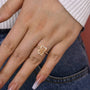Louily Elegant Rose Gold Light Champagne Radiant Cut Engagement Ring - louilyjewelry