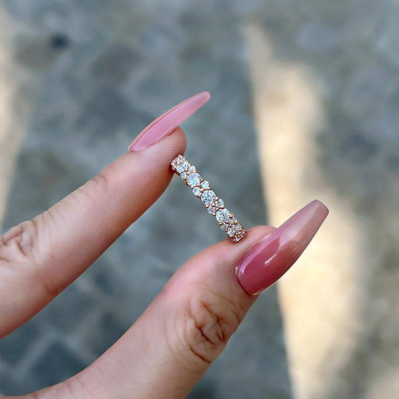 Louily Elegant Round Cut Full Wedding Band for Women In Sterling Silver - louilyjewelry