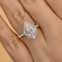 Louily Exquisite 2.2 Carat Halo Pear Cut Rose Gold Engagement Ring In Sterling Silver - louilyjewelry