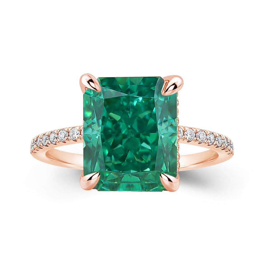 Louily Gorgeous Paraiba Tourmaline Radiant Cut Engagement Ring In Sterling Silver - louilyjewelry