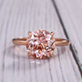 Louily Gorgeous Round Cut Morganite Pink Engagement Ring For Women In Sterling Silver - louilyjewelry