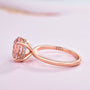 Louily Gorgeous Round Cut Morganite Pink Engagement Ring For Women In Sterling Silver - louilyjewelry