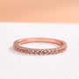 Louily Half Eternity Rose Gold Peachy Pink Stone Women's Wedding Band In Sterling Silver - louilyjewelry