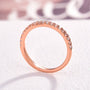 Louily Half Eternity Rose Gold Peachy Pink Stone Women's Wedding Band In Sterling Silver - louilyjewelry