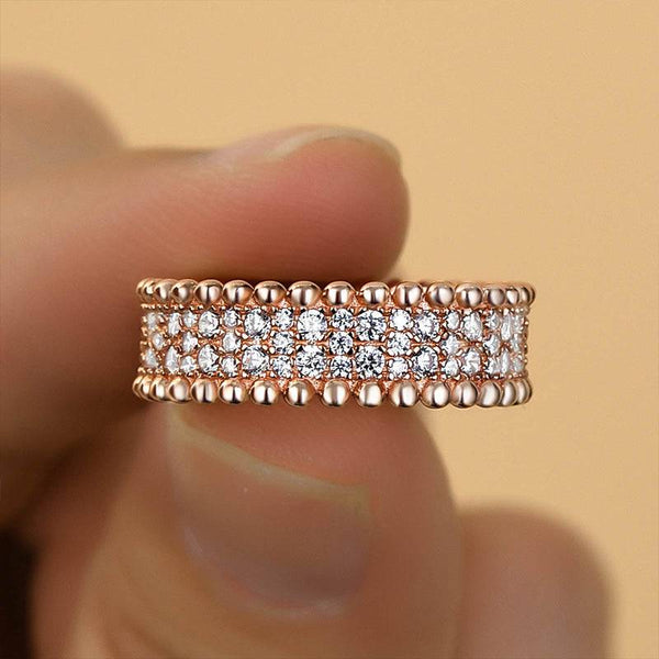 Louily Luxury Rose Gold Women's Wedding Band