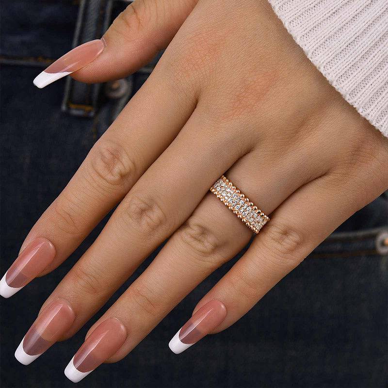 Louily Luxury Rose Gold Women's Wide Wedding Band - louilyjewelry