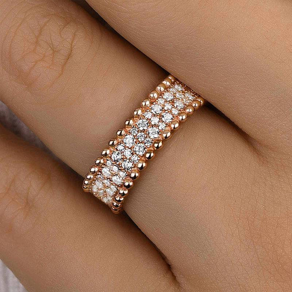 Louily Luxury Rose Gold Women's Wedding Band