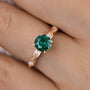 Louily Rose Gold 1.0 Carat Emerald Green Round Cut Promise Ring In Sterling Silver - louilyjewelry