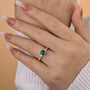 Louily Rose Gold 1.0 Carat Emerald Green Round Cut Promise Ring In Sterling Silver - louilyjewelry