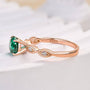 Louily Rose Gold 1.0 Carat Emerald Green Round Cut Promise Ring In Sterling Silver - louilyjewelry