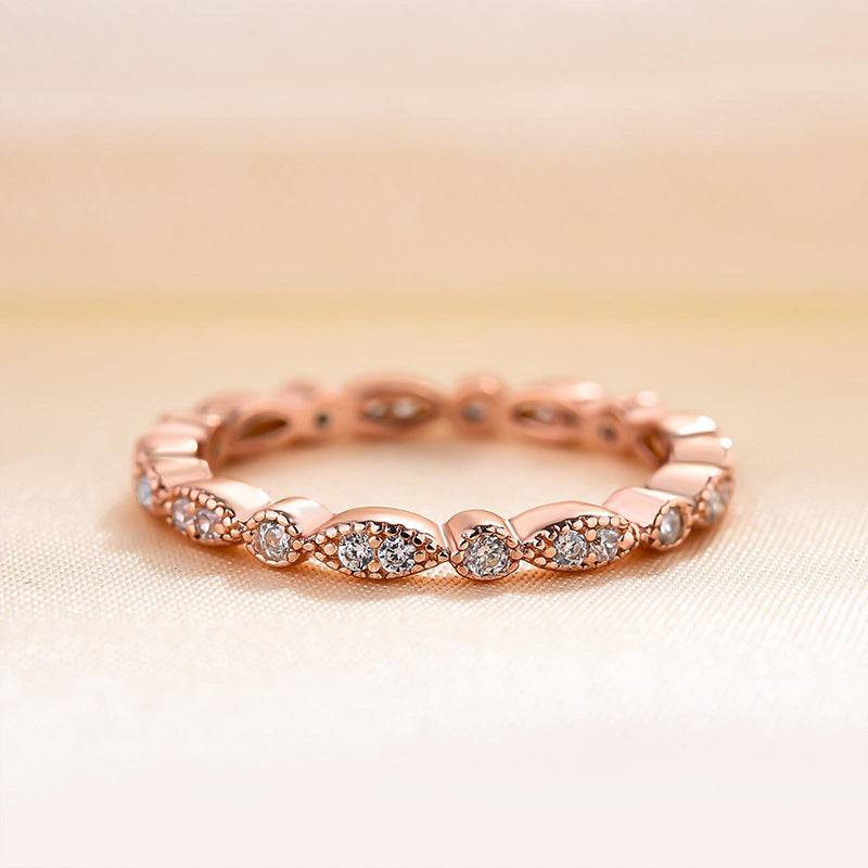 Louily Vintage Full Eternity Art Deco Stacking Women's Wedding Band In Sterling Silver - louilyjewelry