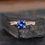 Louily Rose Gold Twist 1.25 Carat Blue Sapphire Round Cut Promise Ring For Her In Sterling Silver - louilyjewelry
