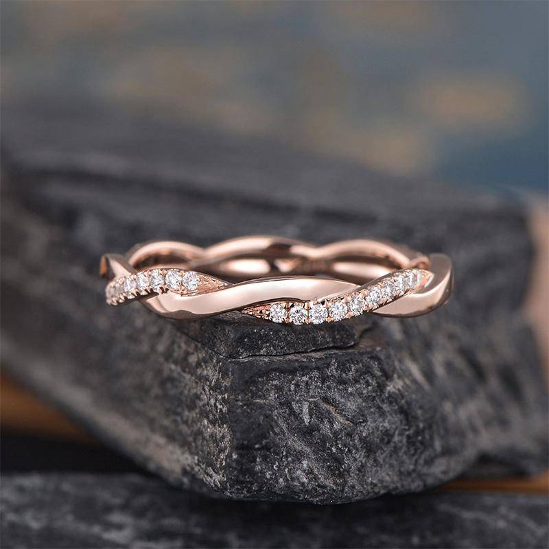 Louily Twist Eternity Wedding Band for Women In Sterling Silver - louilyjewelry