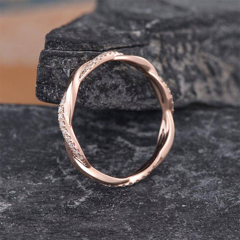 Louily Twist Eternity Wedding Band for Women In Sterling Silver - louilyjewelry