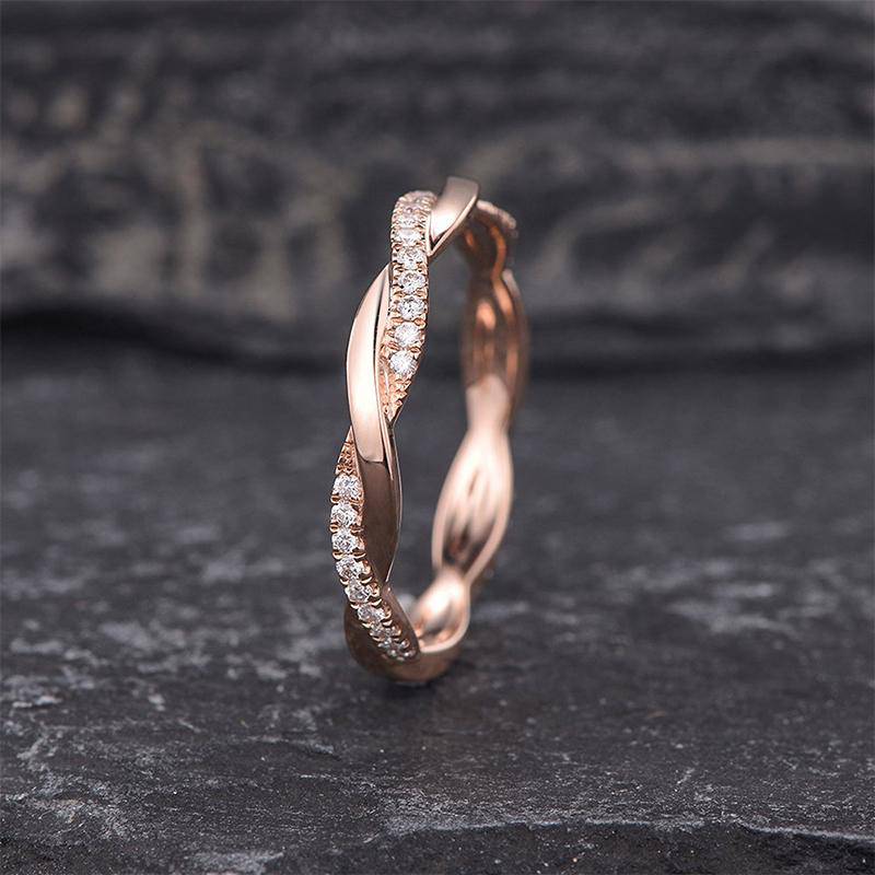 Louily Twist Eternity Wedding Band for Women In Sterling Silver - louilyjewelry