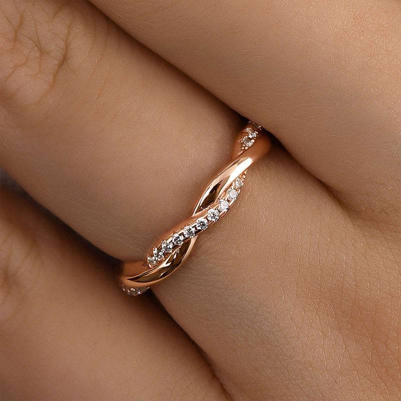 Louily Twist Eternity Wedding Band for Women In Sterling Silver - louilyjewelry