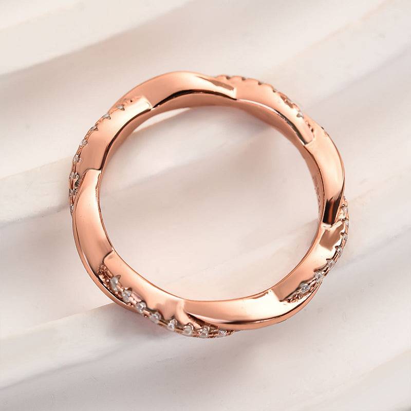 Louily Twist Eternity Wedding Band for Women In Sterling Silver - louilyjewelry