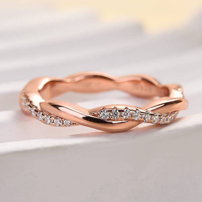 Louily Twist Eternity Wedding Band for Women In Sterling Silver - louilyjewelry