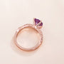 Louily Rose Gold Twist Round Cut Amethyst Purple Promise Ring For Her - louilyjewelry