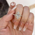 Louily Unique Design Halo Oval Cut Simulated Diamond Engagement Ring In Sterling Silver - louilyjewelry