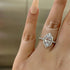 Louily Unique Design Halo Oval Cut Simulated Diamond Engagement Ring In Sterling Silver - louilyjewelry