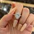 Louily Unique Design Halo Oval Cut Simulated Diamond Engagement Ring In Sterling Silver - louilyjewelry