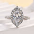 Louily Unique Design Halo Oval Cut Simulated Diamond Engagement Ring In Sterling Silver - louilyjewelry