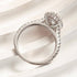 Louily Unique Design Halo Oval Cut Simulated Diamond Engagement Ring In Sterling Silver - louilyjewelry
