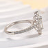 Louily Unique Design Halo Oval Cut Simulated Diamond Engagement Ring In Sterling Silver - louilyjewelry