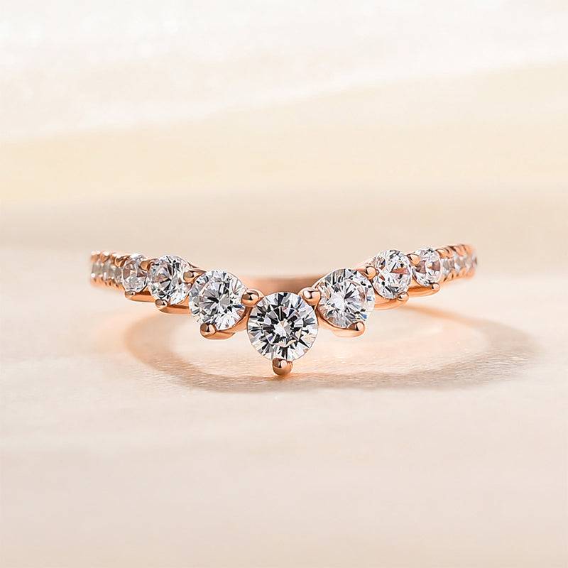 Louily Unique Curved Design Thin Stacking Wedding Ring In Sterling Silver - louilyjewelry