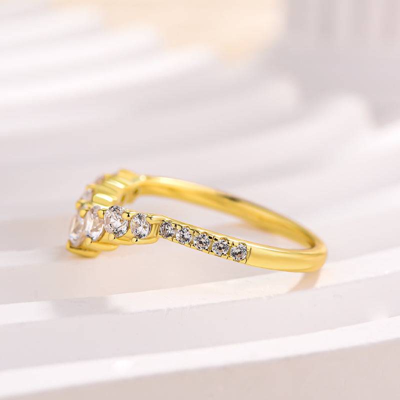 Louily Unique Curved Design Thin Stacking Wedding Ring In Sterling Silver - louilyjewelry