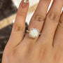 Louily Unique Halo Cushion Cut Opal Stone Engagement Ring In Sterling Silver - louilyjewelry