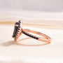 Louily Unique Pear Cut Halo Black Diamond Engagement Ring In Sterling Silver - louilyjewelry