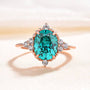 Louily Vintage Rose Gold Oval Cut Paraiba Tourmaline Engagement Ring In Sterling Silver - louilyjewelry