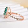 Louily Vintage Rose Gold Pear Cut Paraiba Tourmaline Engagement Ring - louilyjewelry