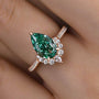 Louily Vintage Rose Gold Pear Cut Paraiba Tourmaline Engagement Ring - louilyjewelry