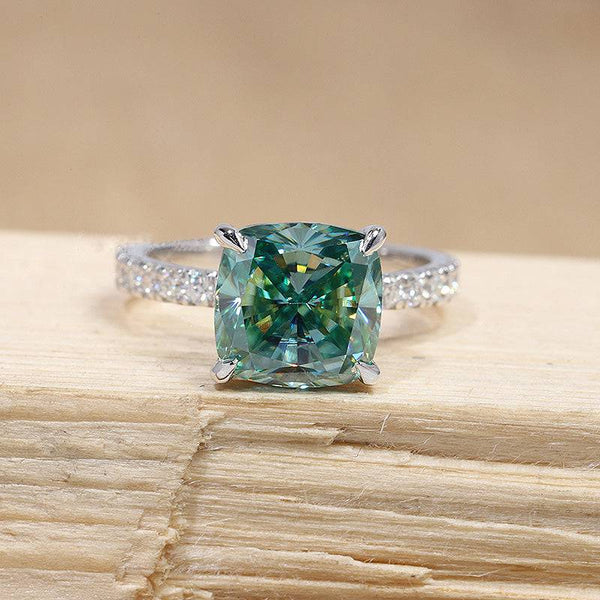 Exclusive Cushion Cut Paraiba Tourmaline Engagement Ring In Sterling Silver