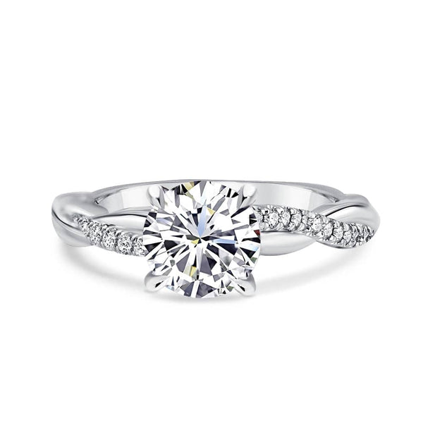 Louily 1.25 Carat Twist Round Cut Engagement Ring In Sterling Silver