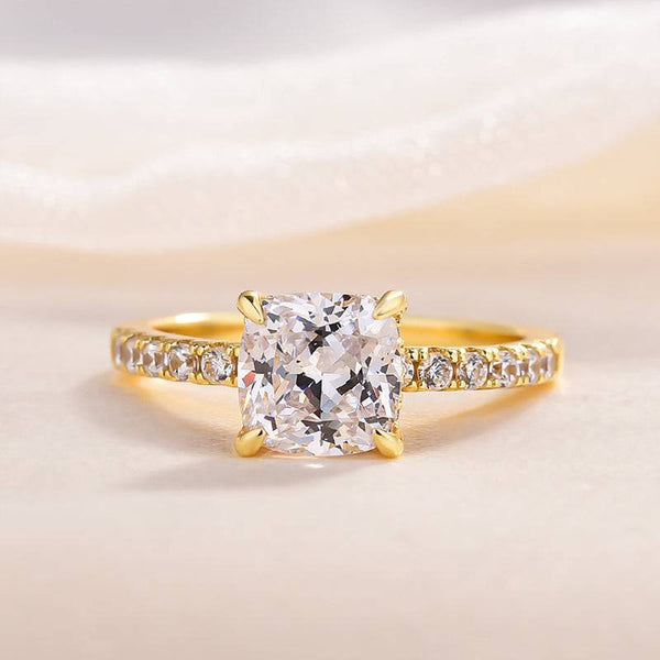 Louily 1.5 Carat Cushion Cut White Sapphire Women's Engagement Ring