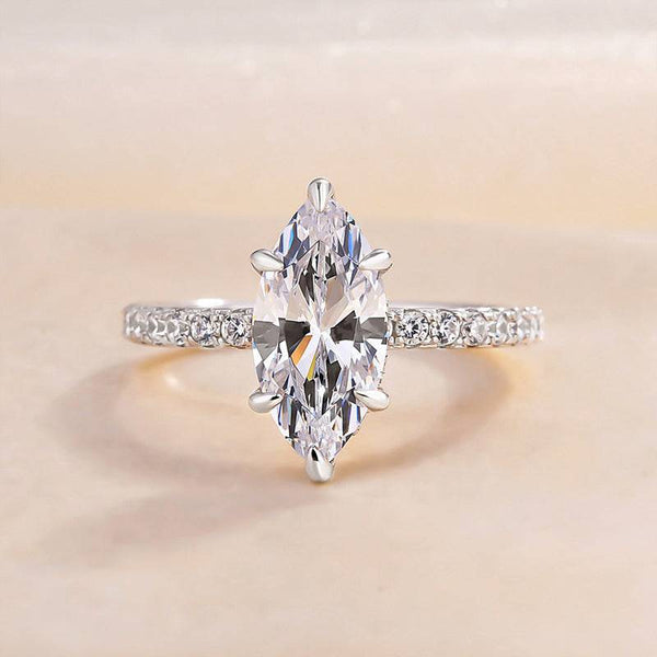 Louily 1.5 Carat Marquise Cut Women's Engagement Ring In Sterling Silver