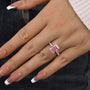 Louily 3.3 Carat Simulated Diamond Pink Stone Radiant Cut Engagement Ring In Sterling Silver - louilyjewelry