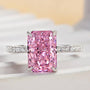 Louily 3.3 Carat Simulated Diamond Pink Stone Radiant Cut Engagement Ring In Sterling Silver - louilyjewelry