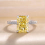 Louily 3.3 Carat Simulated Diamond Yellow Sapphire Radiant Cut Engagement Ring In Sterling Silver - louilyjewelry